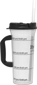 img 2 attached to Stay Hydrated On-the-Go with Hydr-8 Black 32oz Time Marked Travel Water Bottle: Convenient Handle Included