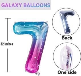 img 3 attached to 🎈 Large Number 7 Balloon - Star Galaxy Design - 40 Inch Birthday Balloon in Gradient Blue to Pink - Ideal for Frozen Themes, Rainbow Parties, and Colorful Number Decorations