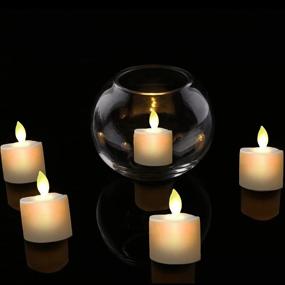 img 3 attached to 🕯️ 6-Pack Battery Operated LED Remote Tea Lights: Small Fake Votive Candles with Moving Flame for Christmas, Outdoor Flickering Flameless Electric Candle Light with Timer