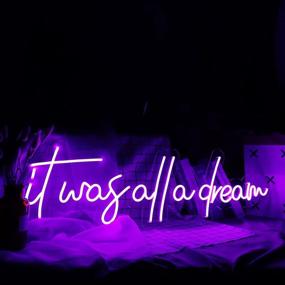 img 4 attached to FARNEW It Was All A Dream Neon Sign Flex Led Neon Light Sign Led Logo Custom Neon Sign Bride Party Room Decoratio (Purple)