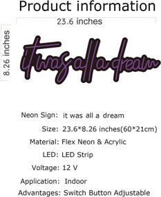 img 1 attached to FARNEW It Was All A Dream Neon Sign Flex Led Neon Light Sign Led Logo Custom Neon Sign Bride Party Room Decoratio (Purple)
