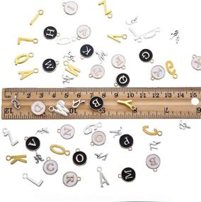 img 3 attached to 🔤 280-Piece Metal Alphabet Letter Charms for Jewelry Making - Set of 5 A to Z DIY Charms with 150 Open Jump Rings - Crafting Supplies for Jewelry Crafts