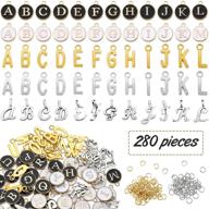 🔤 280-piece metal alphabet letter charms for jewelry making - set of 5 a to z diy charms with 150 open jump rings - crafting supplies for jewelry crafts logo