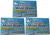 🧻 pack of 3 individually wrapped flushable moist wipes with aloe and vitamin e, 20 count each - perfect for on-the-go singles logo
