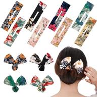 🌺 flower pattern magic hair donut bun maker set - 8 pcs christmas deft bun maker for french twist & elegant bun hairstyles – cloth hair accessories kit & former hairstyle tool logo