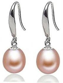 img 4 attached to 💎 MixiuEuro Elegant Sterling Silver Pink Freshwater Pearl Water Drop Earrings: Women's Must-Have Glamour