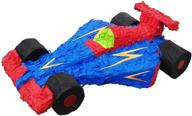 🏎️ thrilling aztec imports race car pinata in bold blue and red colors! logo