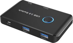 img 3 attached to 💻 ABLEWE USB 3.0 Switch - 2 Computers Share 4 USB Devices KVM Switcher Box for PC, Printer, Scanner, Mouse, Keyboard with 2-Pack USB Cable - Compatible with Mac, Windows, Linux