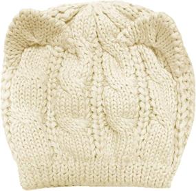 img 3 attached to Cute Cat Ear Cable Rib Knit Hat Cap 🐱 Beanie for Women, Men, Girls, Boys, and Teens - v28