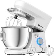 🍲 costway stand mixer - powerful 660w tilt-head electric kitchen food mixer with stainless steel bowl - 6-speed & 7.5 qt capacity - includes dough hook, beater, whisk логотип