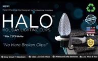 🌟 halo clips: top-rated outdoor lighting clip on amazon! versatile gutter & shingle clips - c7 c9 bulb compatible with uv protection - easy installation - ideal for daily use - proudly made in the usa! логотип