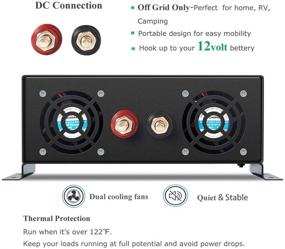 img 3 attached to 🔋 WZRELB 1500W 24V DC to 120V AC Pure Sine Wave Solar Inverter - Ideal for RV Camping, Off-Grid Power Solution