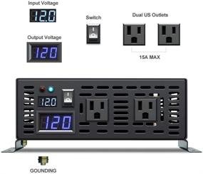 img 2 attached to 🔋 WZRELB 1500W 24V DC to 120V AC Pure Sine Wave Solar Inverter - Ideal for RV Camping, Off-Grid Power Solution