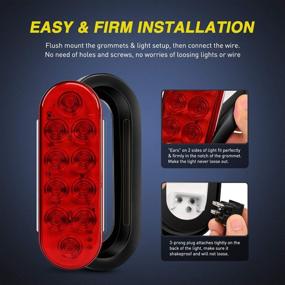 img 1 attached to 🚛 Nilight TL-24 6 Inch Oval White LED Trailer Tail Lights - Perfect for RV Trucks with Reverse Back Up Feature