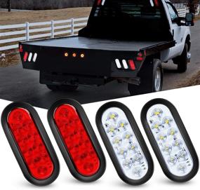 img 4 attached to 🚛 Nilight TL-24 6 Inch Oval White LED Trailer Tail Lights - Perfect for RV Trucks with Reverse Back Up Feature