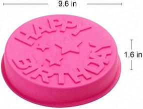img 3 attached to Форма для выпечки Happy Birthday из силикона HiParty - круглая, диаметром 9,6 дюйма 🎂 для чизкейка, желе, пудинга, маффинов, пиццы и не только - разноцветная посуда для выпечки!