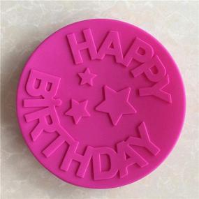 img 1 attached to Форма для выпечки Happy Birthday из силикона HiParty - круглая, диаметром 9,6 дюйма 🎂 для чизкейка, желе, пудинга, маффинов, пиццы и не только - разноцветная посуда для выпечки!