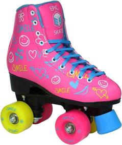 img 3 attached to Epic Skates Epic Blush: Versatile High-Top Quad Roller Skates for Indoor and Outdoor Fashion Roller Skating