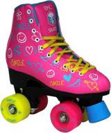 epic skates epic blush: versatile high-top quad roller skates for indoor and outdoor fashion roller skating logo