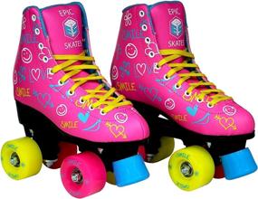 img 2 attached to Epic Skates Epic Blush: Versatile High-Top Quad Roller Skates for Indoor and Outdoor Fashion Roller Skating