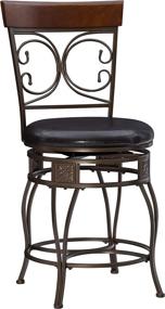 img 4 attached to 🪑 Powell Big and Tall Back Scroll Counter Stool - 24" Seat Height - Dark Bronze/Brown: Comfortable and Stylish Seating for Your Kitchen or Bar!