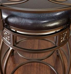 img 2 attached to 🪑 Powell Big and Tall Back Scroll Counter Stool - 24" Seat Height - Dark Bronze/Brown: Comfortable and Stylish Seating for Your Kitchen or Bar!