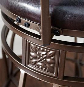 img 1 attached to 🪑 Powell Big and Tall Back Scroll Counter Stool - 24" Seat Height - Dark Bronze/Brown: Comfortable and Stylish Seating for Your Kitchen or Bar!