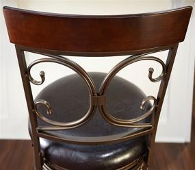 img 3 attached to 🪑 Powell Big and Tall Back Scroll Counter Stool - 24" Seat Height - Dark Bronze/Brown: Comfortable and Stylish Seating for Your Kitchen or Bar!