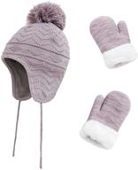 🧢 cozy kids winter beanie hat and mittens set: warm fleece, knitted hat & gloves for boys and girls logo