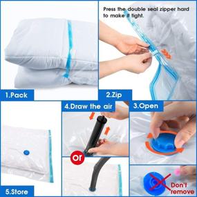 img 2 attached to 🔗 20-Pack Vacuum Storage Space Saver Bags with Hand Pump for Travel & House Organization - Ideal for Duvets, Bedding, Clothes, Pillows, Dresses, Blankets Storage