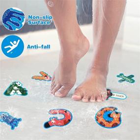 img 1 attached to 🛁 Seamuing 36Pcs Non-Slip Stickers - Alphabet Animal Bathtub Stickers, Waterproof & Anti-Skid Decals with Scraper, Ideal for Kids' Bathroom, Stairs, Cute No-Slip Shower Sticker