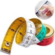 📏 soft multicolor body measuring tape set with snap button closure - 60-inch/150-cm tape measure for sewing, tailoring, knitting, and home crafting measurements - dual sided tape measure fabric for clothing logo