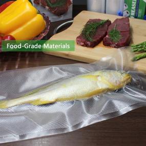 img 1 attached to 🛍️ FREASEIT Food Vacuum Sealer Bag Rolls - BPA Free, Heavy Duty Sealer Bags for Food Saver (2x 8&#34;x16.5&#39; & 2x 11&#34;x16.5&#39;)