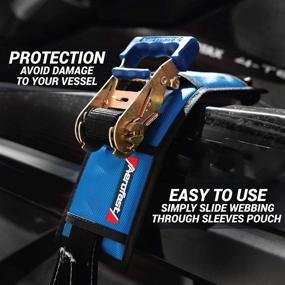 img 3 attached to 🚤 Aerofast Protection Padded Sleeves: Safeguard Your Boat, Jetski, or Waverunner from Damage! 4x12 Inches - Pack of 2 (Blue)