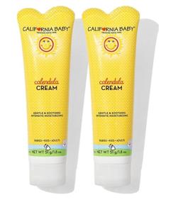 img 2 attached to 🌼 California Baby Calendula Moisturizing Cream - Hydrating, Gentle for Delicate Skin, Plant-Based, Vegan-Friendly, Soothes Dry Skin on Face, Arms & Body, 1.8oz, 2 Pack