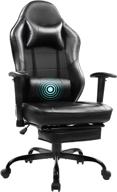 blue whale ergonomic game office chair with footrest, high back racing pc computer desk swivel chair, adjustable armrests - model 8332 логотип