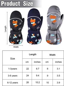 img 2 attached to 🧤 Waterproof Winter Ski Gloves for Boys and Girls - 3 Pairs of Kids' Thick Snow Mittens for Extra Warmth