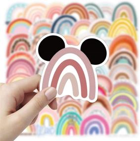 img 1 attached to 🌈 50pcs Rainbow Vinyl Stickers for Water Bottles, Laptop, Decoration, Skateboard, Luggage, DIY Album, Scrapbook