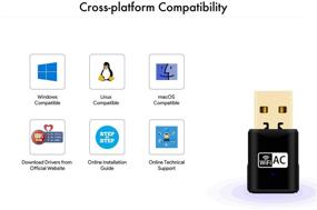 img 1 attached to Powerful 650Mbps Dual Band USB 2.0 WiFi Adapter with Internal Antenna for Raspberry Pi - Compatible with Windows, Linux, macOS & Raspbian