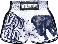 🥊 tuff sport retro muay thai boxing shorts - martial arts clothing for training, gym, and trunks - classic slim cut logo