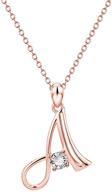 🌸 juszxy initial necklaces for women in 14k rose gold plating, cubic zirconia letter pendant script name monogram necklace, delicate initial necklace for mom perfect for mother's day logo