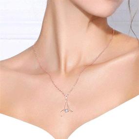 img 3 attached to 🌸 JUSZXY Initial Necklaces for Women in 14K Rose Gold Plating, Cubic Zirconia Letter Pendant Script Name Monogram Necklace, Delicate Initial Necklace for Mom Perfect for Mother's Day