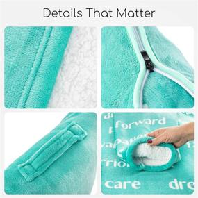 img 1 attached to 🎗️ Healing Thoughts Blanket by illiati - Sherpa Fleece Throw Blanket for Post-Surgery & Breast Cancer Recovery. Inspirational Get Well Soon Gift for Women & Men - Teal Blanket