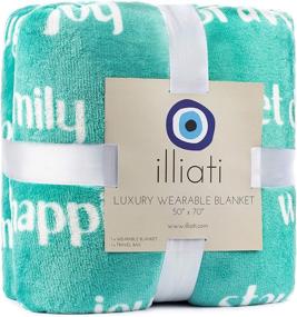 img 3 attached to 🎗️ Healing Thoughts Blanket by illiati - Sherpa Fleece Throw Blanket for Post-Surgery & Breast Cancer Recovery. Inspirational Get Well Soon Gift for Women & Men - Teal Blanket
