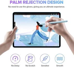 img 1 attached to 🖊️ Active Stylus Pen with Palm Rejection for iPad: 3-Level Battery Indicator, Tilt Sensitivity - Compatible with iPad Pro 11/12.9 (2018-2020), 6th/7th/8th Gen, Mini 5, Air 3rd/4th - Precise Writing and Drawing (Blue)