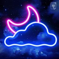 neon sign, hobest cloud and moon neon sign, neon wall decor, battery/usb powered neon sign for bedroom kids game room bar, home decoration, christmas party wedding логотип