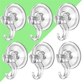 img 4 attached to 💪 Versatile and Strong: LUXEAR 6 Pack Reusable Suction Cup Hooks for Bathroom - Waterproof, Heavy Duty Hangers for Halloween Christmas Decorations, Wreaths, Window, Towel