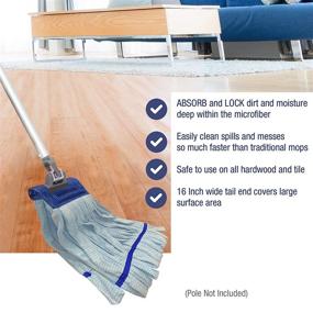 img 3 attached to Industrial Blue Microfiber Tube Mop Head - Super Absorbent, 400Grams, Looped Ends