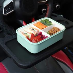 img 1 attached to 🚗 Car Tray for Eating, Car Desk, Steering Wheel Tray, Laptop Desk, Fits Most Vehicle Steering Wheels - Black (Pack of 1)
