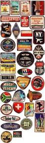 img 1 attached to 🏖️ Honch Vintage Beach Style Vinyl Stickers – Retro Travel City Country Design – 36 Pcs Suitcase Sticker Pack Decals for Laptop, Bumper, iPad, Helmet, Track Car, Luggage, Water Bottle